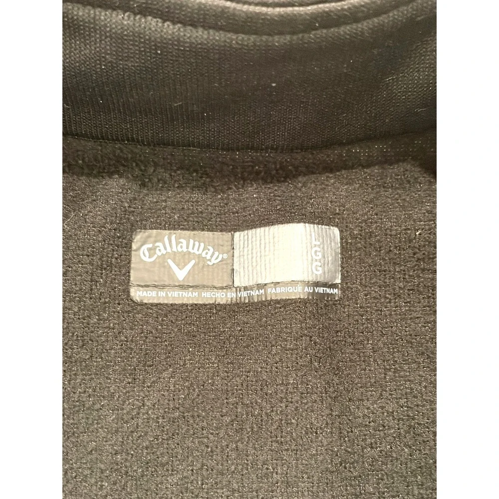 Callaway Golf Pullover Jacket Men's Large Black 1/4 Zip Performance Fleece Lined